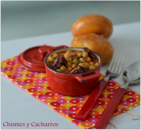 Garbanzos guisados con pulpo Garbanzos guisados con pulpo