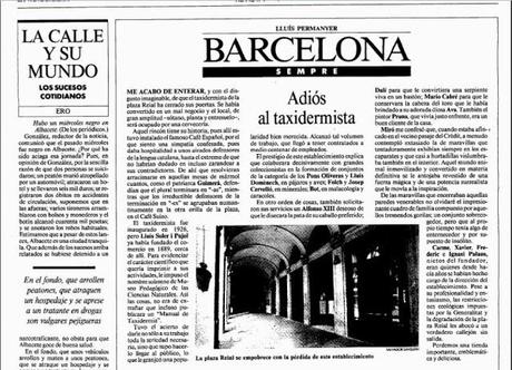 22 AÑOS DESPUÉS, EL TAXIDERMISTA REGRESA A LA PLAÇA REIAL 22 AÑOS DESPUÉS, EL TAXIDERMISTA REGRESA A LA PLAÇA REIAL