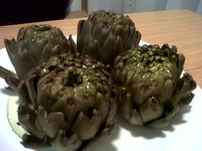 Alcachofas al microondas Alcachofas al microondas