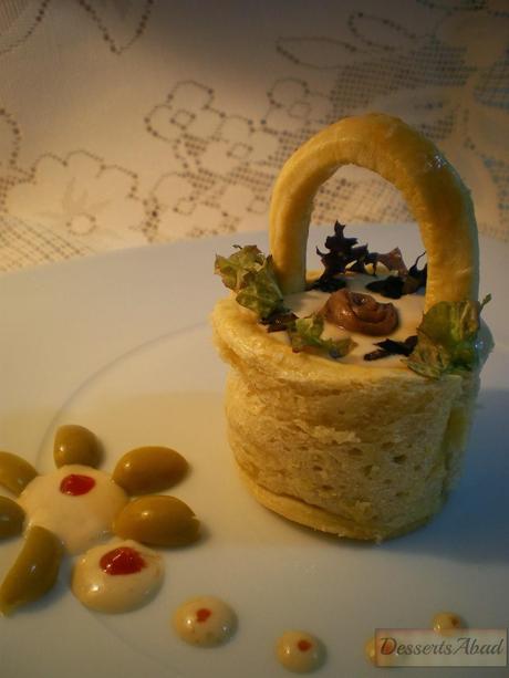 Cestitas de pollo con crema de anchoas y alcaparras Cestitas de pollo con crema de anchoas y alcaparras