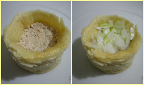 Cestitas de pollo con crema de anchoas y alcaparras Cestitas de pollo con crema de anchoas y alcaparras