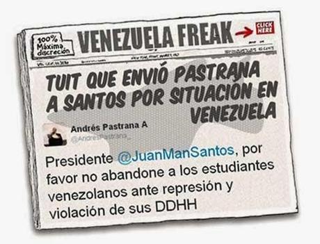 Front page cómic - tuit Andrés Pastrana a Juan Manuel Santos