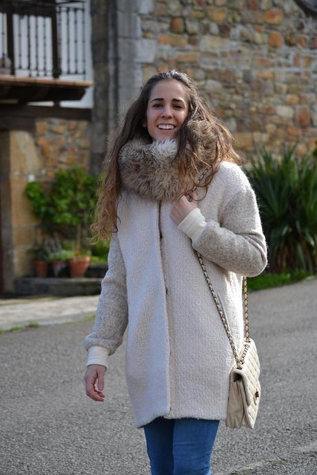 Maxi coat bufanda de pelo