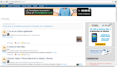 Captura de 2ª portada de Upnews para Universo Viajero Captura de 2ª portada de Upnews para Universo Viajero