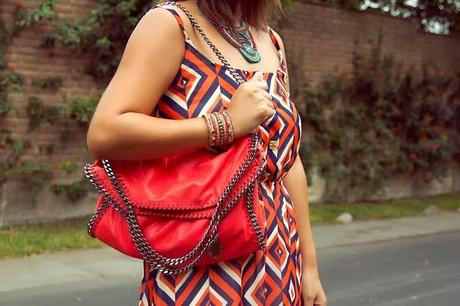 Mis Looks Wasabi maxi vestido Tribal Stella Mc Cartney , Bags, leather, coral, dress, Maxi dress, Tribal