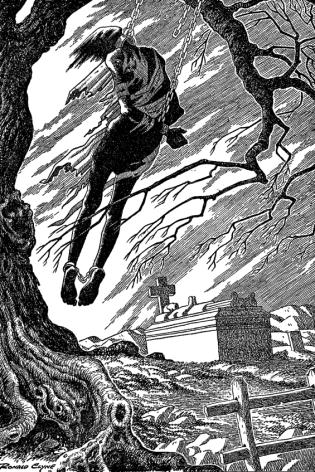 Ronald Clyne Illustration Of The Highwayman From Famous Fantastic Mysteries