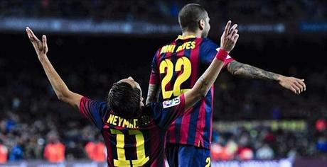 Gol de Neymar al Rayo Vallecano Neymar-Dani-Alves