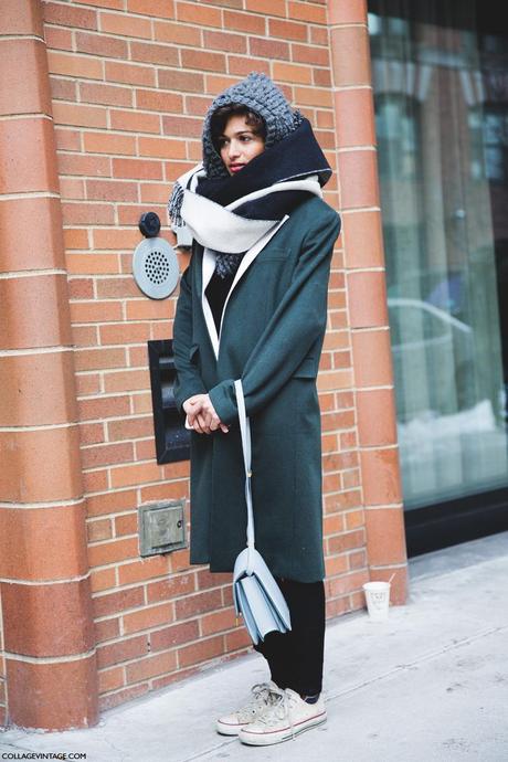 SAY CHEESE! ROCK YOUR CONVERSE New_York_Fashion_Week-Street_Style-Fall_Winter-2015-Sporty_Chic-Converse-Sneakers-Scarf-Celine_Bag-