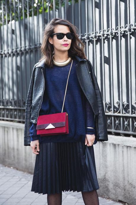 Oversize & Midi Skirt Midi_Skirt-Blue_Black_Mix-Titamad-Street_Style-outfit-3