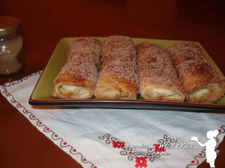 Rollitos de crema pastelera