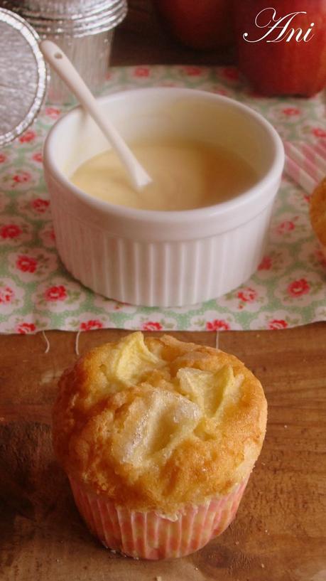 Magdalenas de manzana y crema pastelera