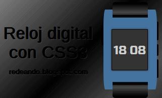 Reloj digital CSS3 con efectos Reloj digital CSS3 con efectos