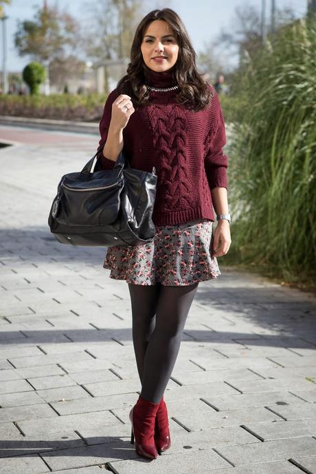 BURGUNDY AND FLOWERS