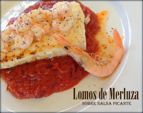 Lomos de Merluza sobre Salsa Picante. Reto El Asaltablog. Lomos de Merluza sobre Salsa Picante. Reto El Asaltablog.