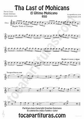 El Último Mohicano partitura para Oboe banda sonora de la película El Último Mohicano Tubepartitura El Último Mohicano partitura para Oboe banda sonora de la película El Último Mohicano