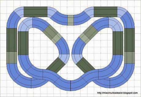 Nº 1270. Modificación del circuito del post anterior pasándolo de 3 alturas a casi plano. Nº 1270. Modificación del circuito del post anterior pasándolo de 3 alturas a casi plano.