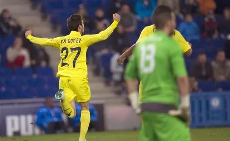 Moi Gómez celebra su gol en el partido Moi Gomez Villarreal