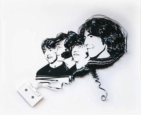 Retratos de la cultura pop, hechos con cintas de casette Retratos de la cultura pop, hechos con cintas de casette