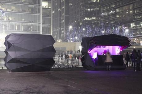 Make crea Kiosks: flexibles y transportables quioscos de origami invaden Canary Wharf. 5 kiosk make