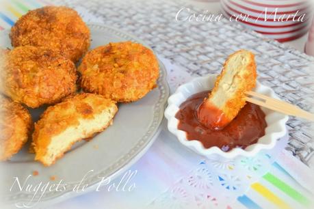 Nuggets de pollo caseros, con Corn Flakes y al horno. Nuggets de pollo caseros, con Corn Flakes y al horno.