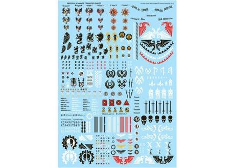 Hoja de calcomanías para Caballeros Imperiales Imperial Knights Transfer Sheet