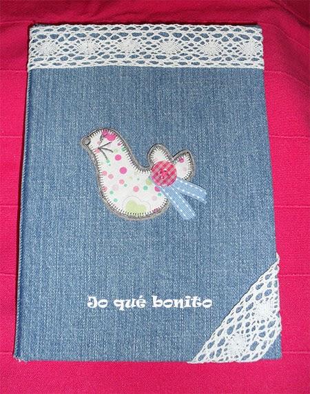 Cuaderno forrado con tela vaquera Cuaderno forrado con tela vaquera