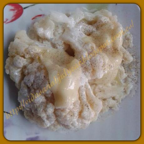 Coliflor con nata de soja y queso light Coliflor con nata de soja y queso light