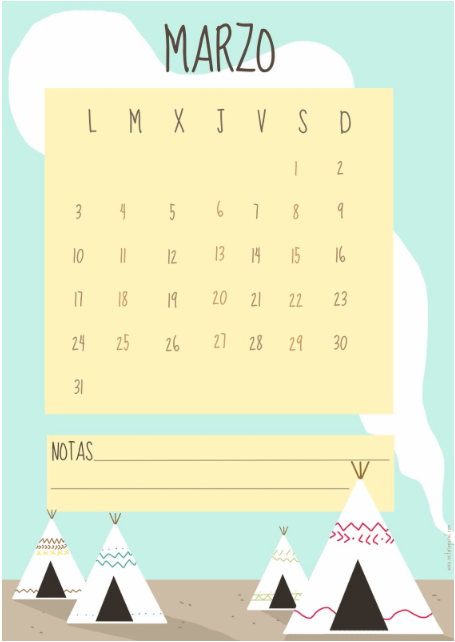 Calendarios imprimibles para Marzo 2014 Calendarios imprimibles para Marzo 2014