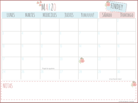 Calendarios imprimibles para Marzo 2014 Calendarios imprimibles para Marzo 2014