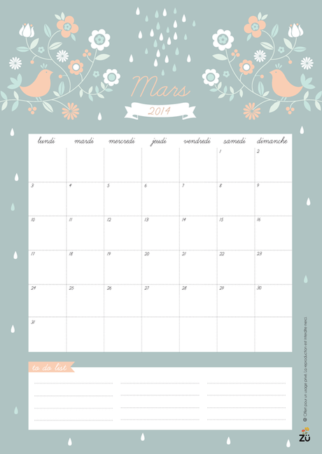 Calendarios imprimibles para Marzo 2014 Calendarios imprimibles para Marzo 2014