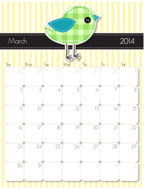 Calendarios imprimibles para Marzo 2014 Calendarios imprimibles para Marzo 2014
