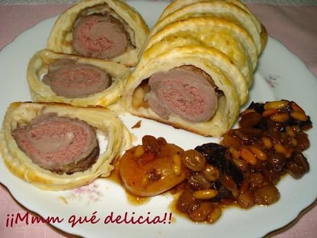 SOLOMILLO DE CERDO IBÉRICO RELLENO DE PATÉ EN HOJALDRE SOLOMILLO DE CERDO IBÉRICO RELLENO DE PATÉ EN HOJALDRE