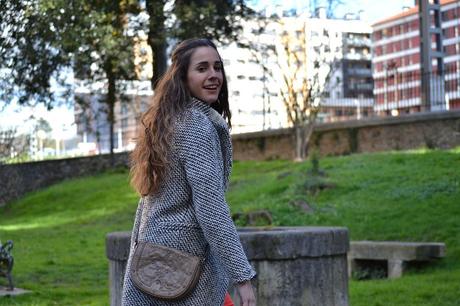 touch of orange brown bag