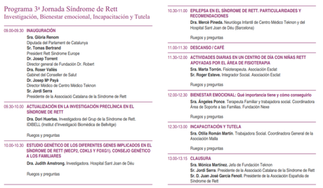 4ª Jornada Síndrome de Rett Programa rett