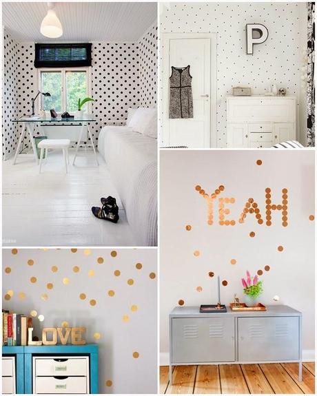 tips-deco-low-cost-decorar-pared-vacia-vinilo-dots-puntos-lunares-topos