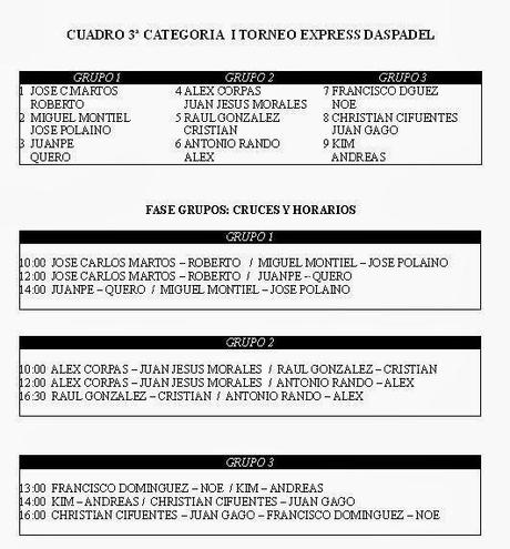 I Torneo Express Daspadel - Cuadro 3ª categoria