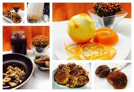 Blinis con higos en almíbar y nueces sobre crema de mantequilla pastel 11