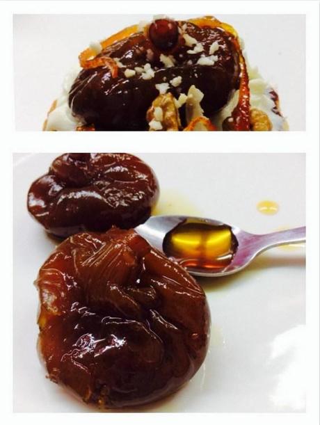 Blinis con higos en almíbar y nueces sobre crema de mantequilla pastel 2