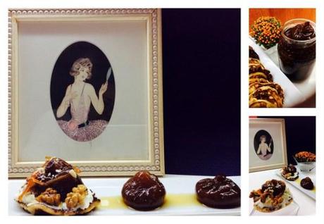 Blinis con higos en almíbar y nueces sobre crema de mantequilla pastel 13