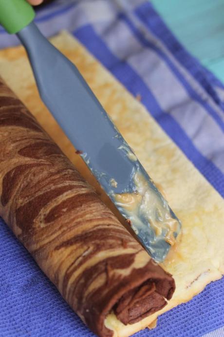 Roll cake marmolado con dulce de leche Roll cake marmolado con dulce de leche