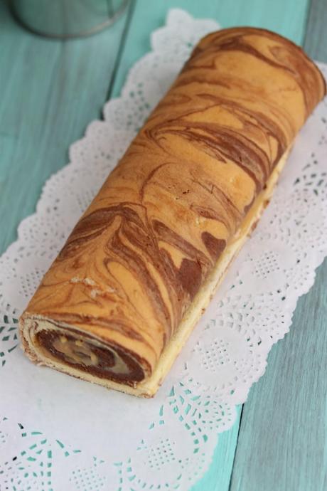 Roll cake marmolado con dulce de leche Roll cake marmolado con dulce de leche