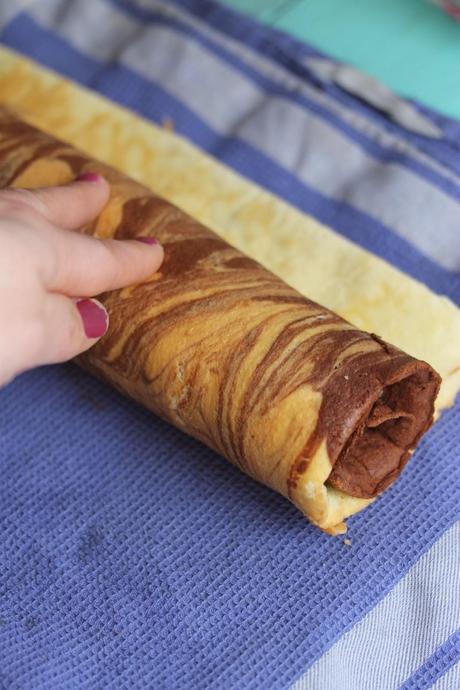 Roll cake marmolado con dulce de leche Roll cake marmolado con dulce de leche