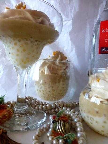 Perlas de Japón, Crema de Toffes y Espuma de Capuccino Perlas de Japón, Crema de Toffes y Espuma de Capuccino