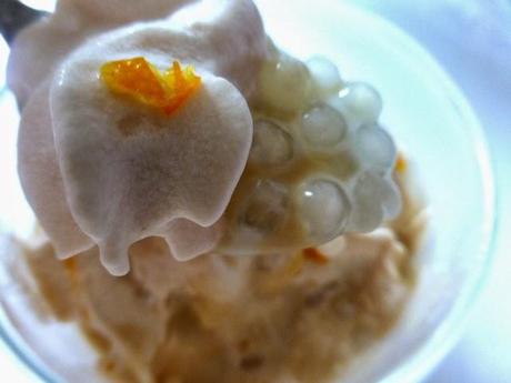 Perlas de Japón, Crema de Toffes y Espuma de Capuccino Perlas de Japón, Crema de Toffes y Espuma de Capuccino
