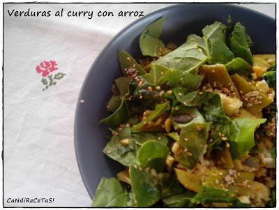 Verduras al curry con arroz!