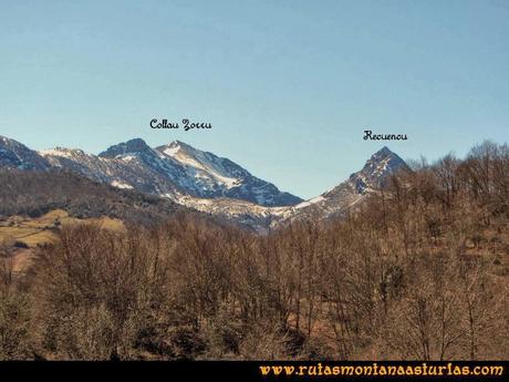 Ruta al Pico Pierzu: Vista del Recuencu y Collau Zorru Ruta al Pico Pierzu: Vista del Recuencu y Collau Zorru