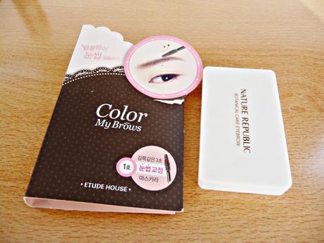 Maquillaje para cejas: Color My Brows de Etude House (máscara) y Botanical cake eyebrow de Nature Republic  (sombras)