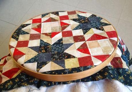 Acolchando en el bastidor Acolchando en el bastidor