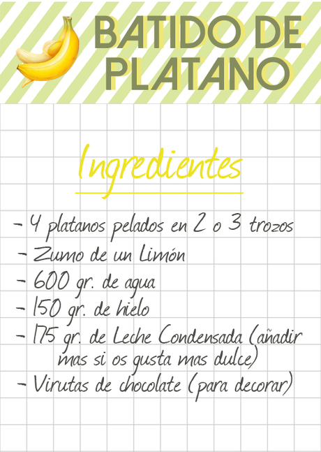 Ingredientes batido de platano Platano thermomix batido