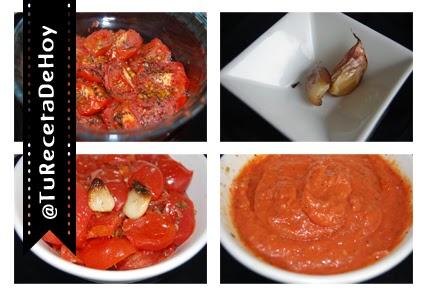 Como preparar salsa de tomates asados con ajo y albahaca